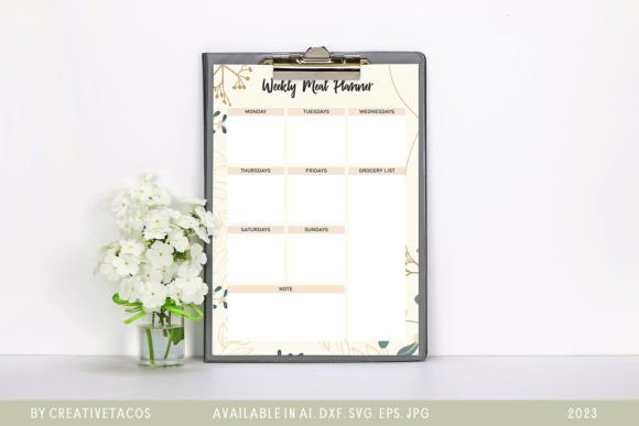 Floral Weekly Meal Planner