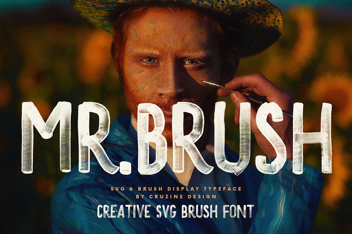 Mr. Brush preview: energetic bold brush display font