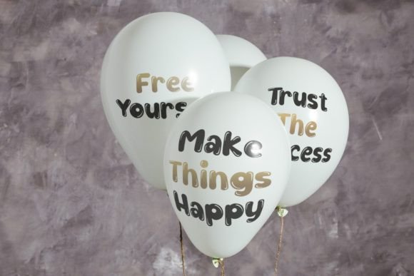 Shiny Balloon Font PNG with transparent background - Preview 2
