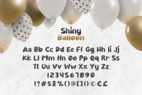 Shiny Balloon Font PNG with transparent background - Preview 3