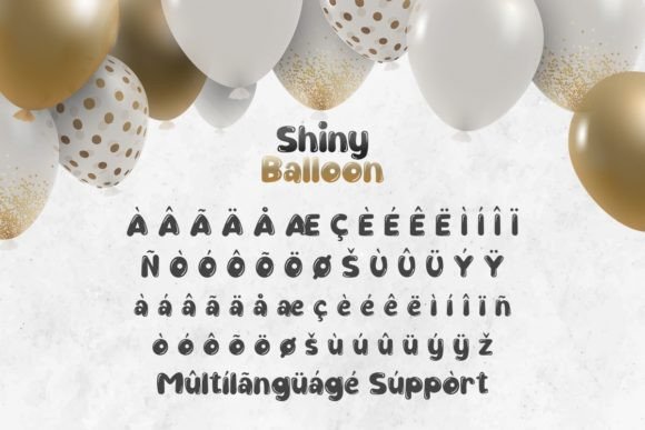 Shiny Balloon Font PNG with transparent background - Preview 6