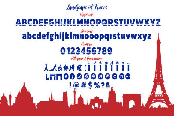 Landscape of France Font font preview - 3