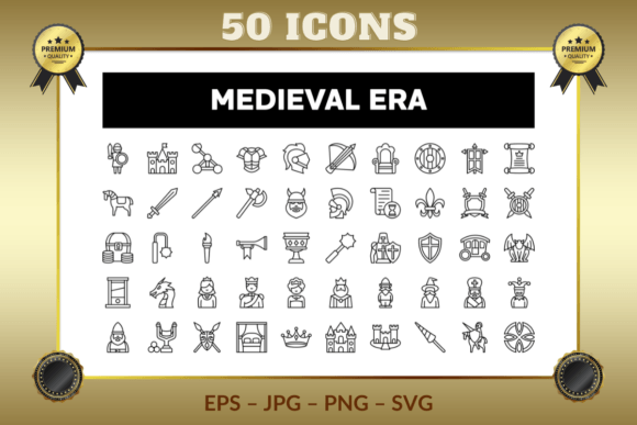 Medieval Era Outline Icons