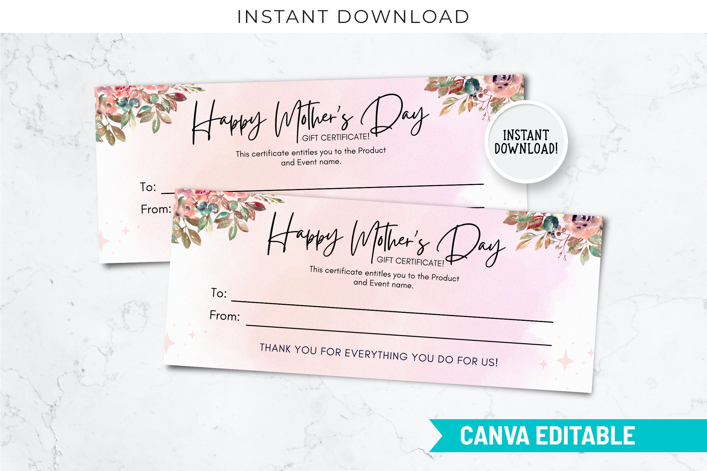 Mother's Day Gift Certificate Template