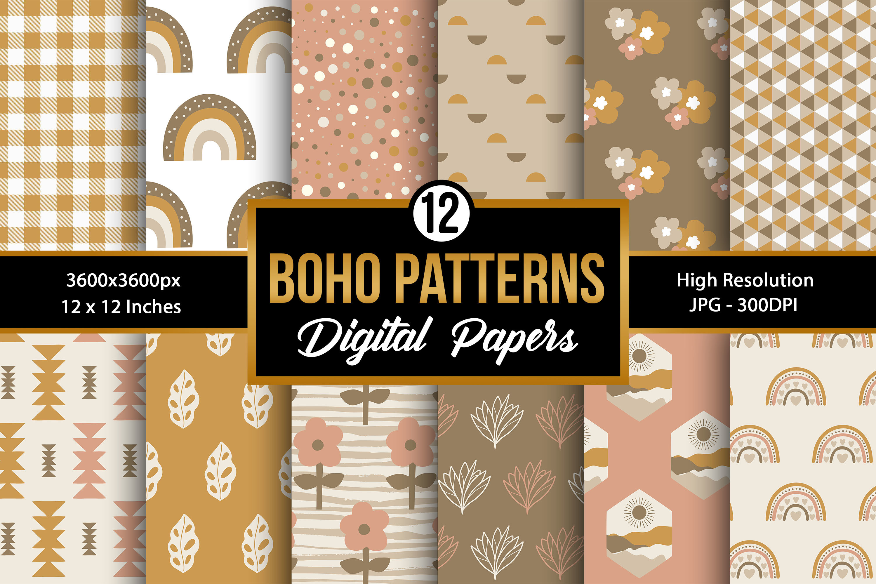 Boho Seamless Pattern Digital Papers Graphic by Creative Store ...