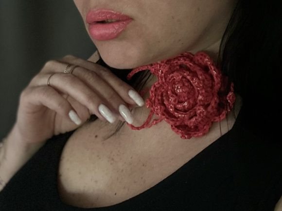 Crochet Pattern Flower Choker PDF