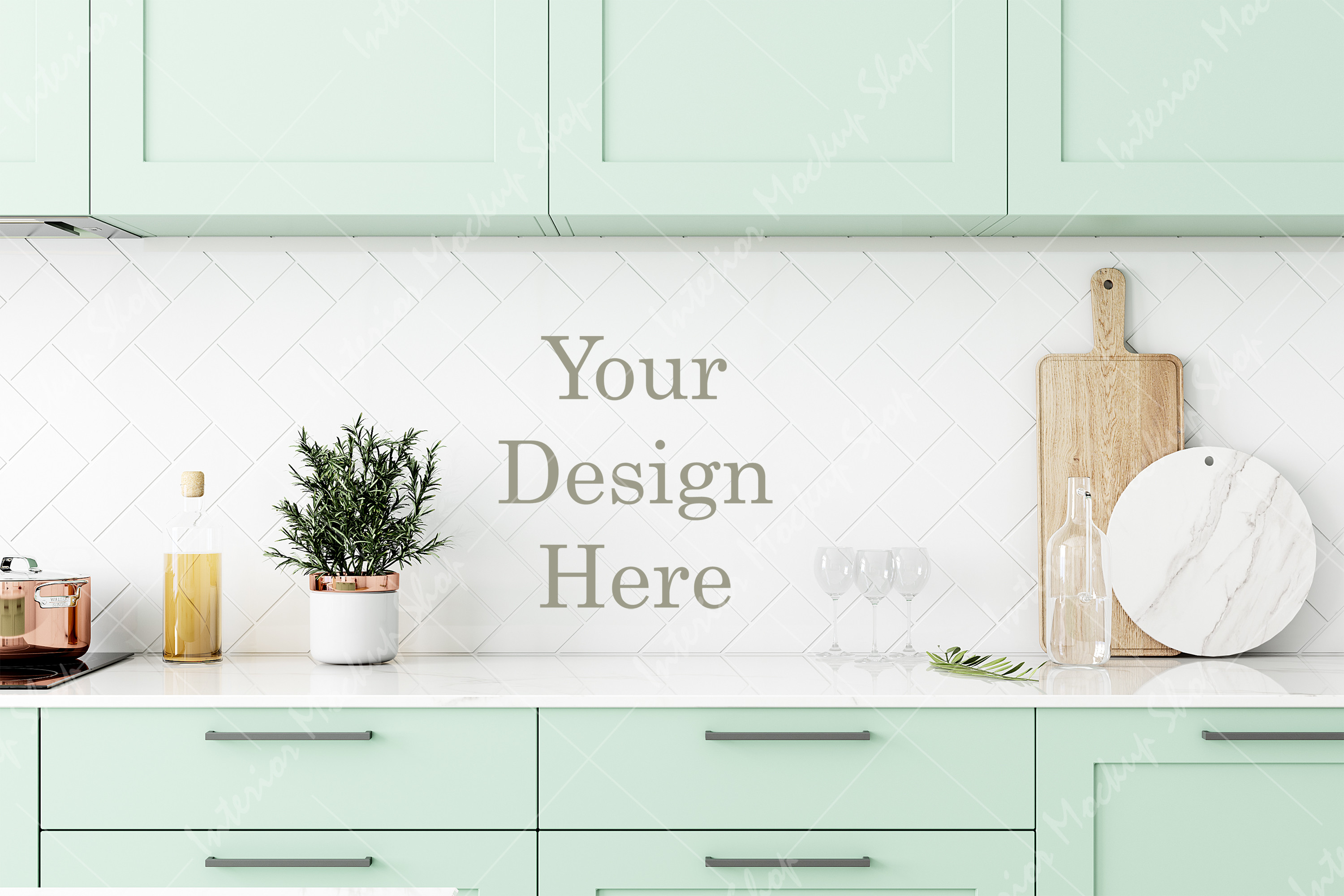 Empty Wall Mockup Kitchen - 811 Graphic by Mockups Shop · Creative Fabrica