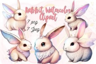 Rabbit Watercolor Clipart Bundle Graphic by Line Store · Creative Fabrica