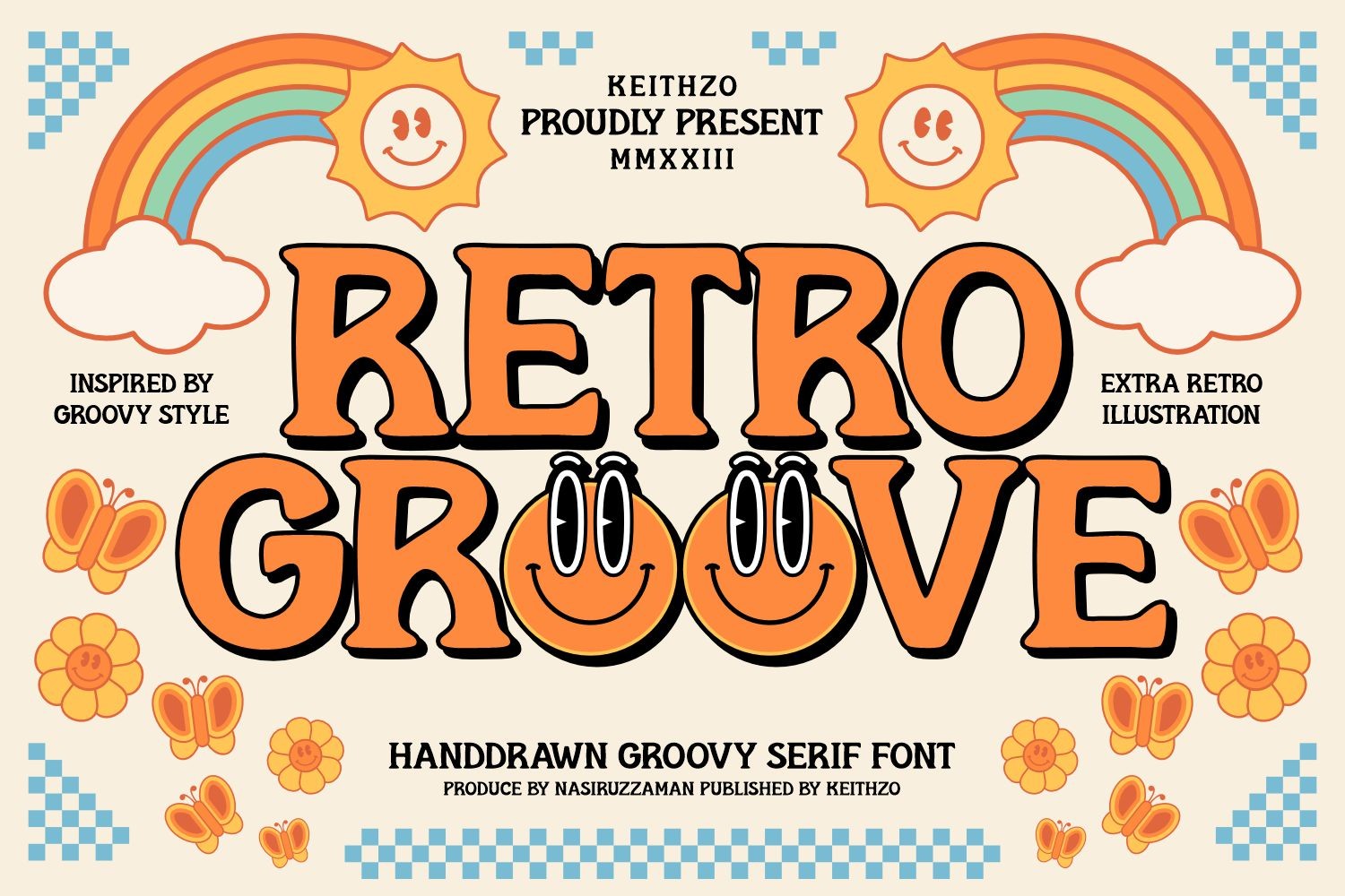 Retro Groove Font preview — retro display lettering