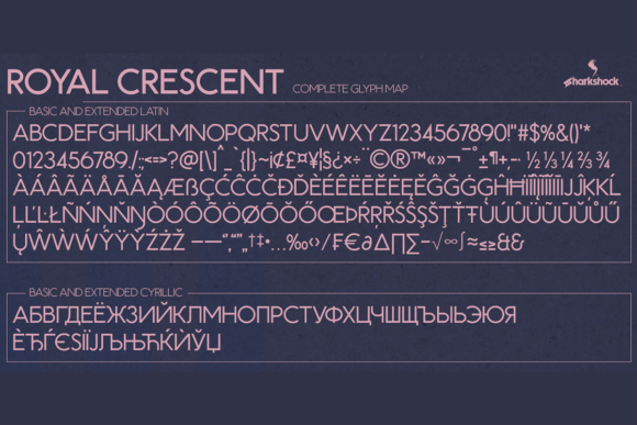 Royal Crescent Font PNG with transparent background - Preview 1