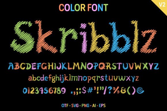 Skribblz V2 Font PNG with transparent background - Preview 1
