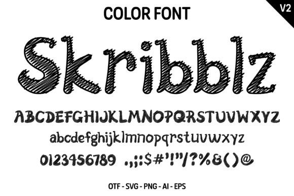 Skribblz V2 Font PNG with transparent background - Preview 2
