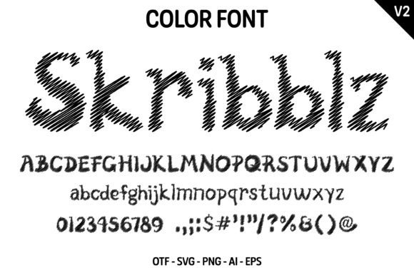Skribblz V2 Font PNG with transparent background - Preview 3