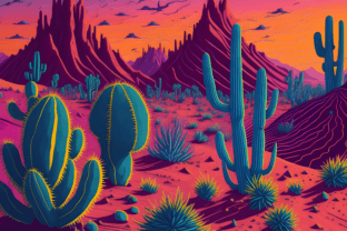 Desert Graphic by 1xMerch · Creative Fabrica