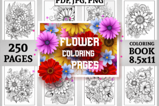 Flowers Coloring Pages for Adults - KDP Graphic by Design Zone ...