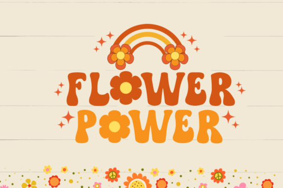 Hippie Flower Font PNG with transparent background - Preview 2