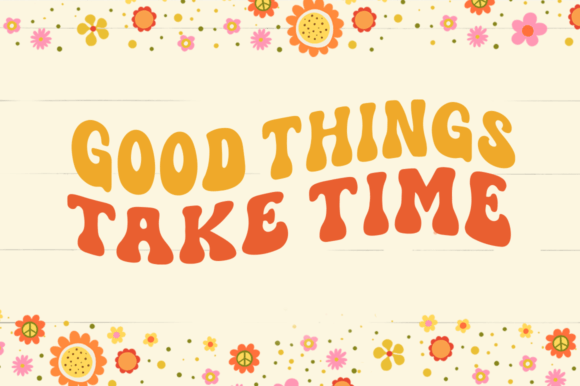 Hippie Flower Font PNG with transparent background - Preview 3