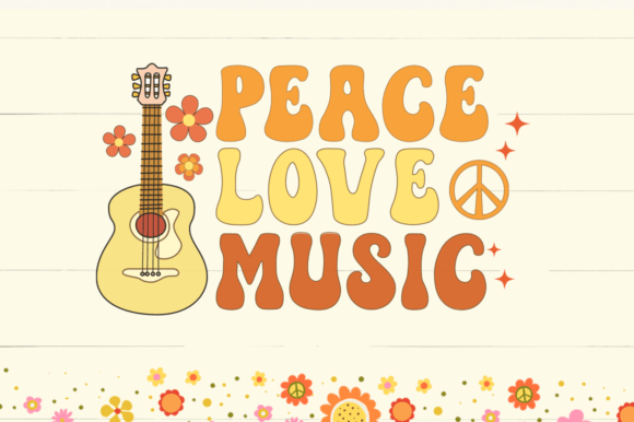 Hippie Flower Font PNG with transparent background - Preview 4