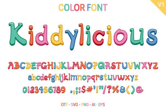 Kiddylicious V1 Font PNG with transparent background - Preview 1