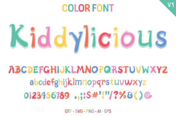 Kiddylicious V1 Font PNG with transparent background - Preview 2
