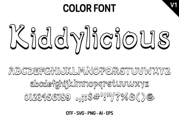 Kiddylicious V1 Font PNG with transparent background - Preview 3