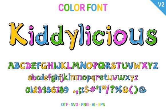 Kiddylicious V2 Font PNG with transparent background - Preview 1