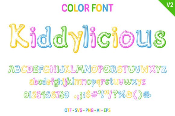 Kiddylicious V2 Font PNG with transparent background - Preview 2