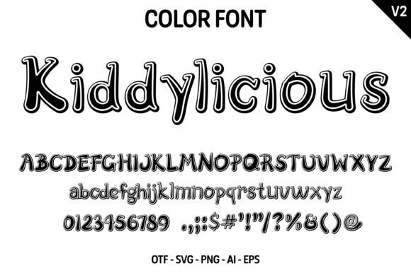 Kiddylicious V2 Font PNG with transparent background - Preview 3