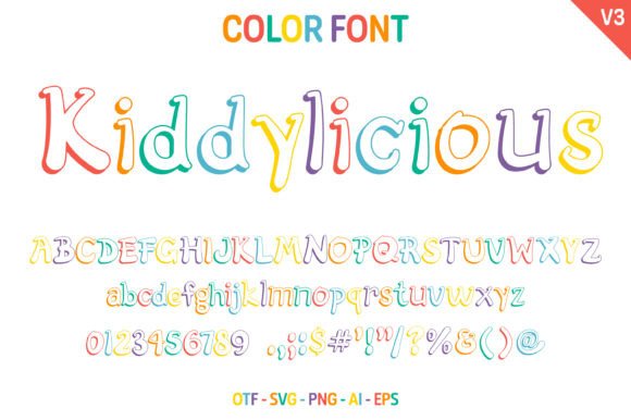 Kiddylicious V3 Font PNG with transparent background - Preview 2