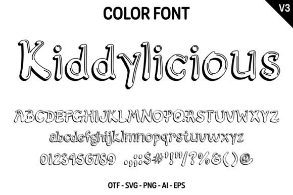 Kiddylicious V3 Font PNG with transparent background - Preview 3