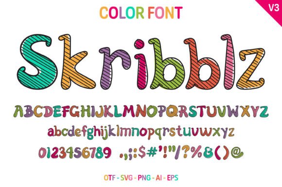 Skribblz V3 Font PNG with transparent background - Preview 1