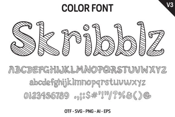 Skribblz V3 Font PNG with transparent background - Preview 2