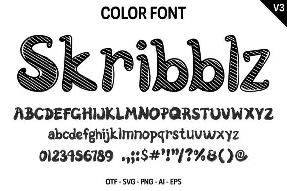 Skribblz V3 Font PNG with transparent background - Preview 3