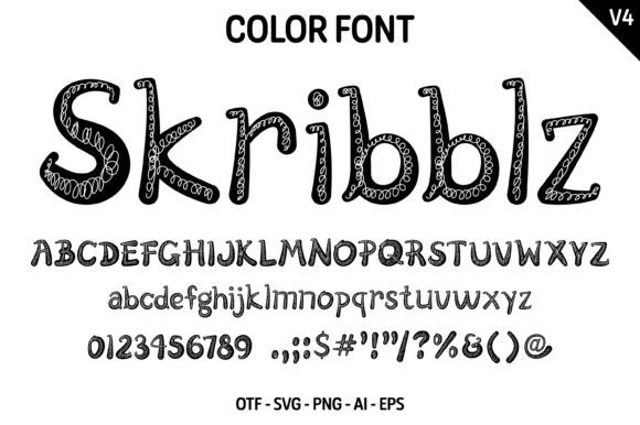 Skribblz V4 Font PNG with transparent background - Preview 2