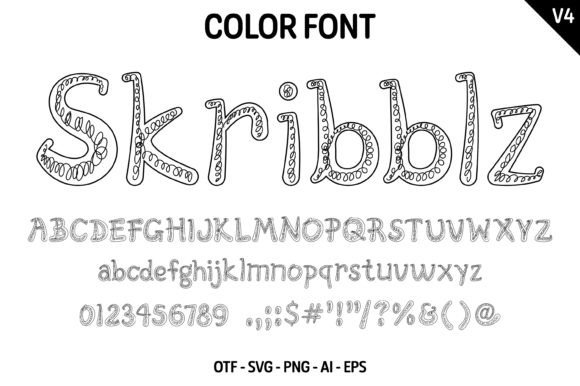 Skribblz V4 Font PNG with transparent background - Preview 3