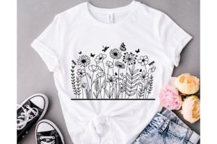 Wildflower Svg Flowers and Butterfly Svg Graphic by Dakhashop ...