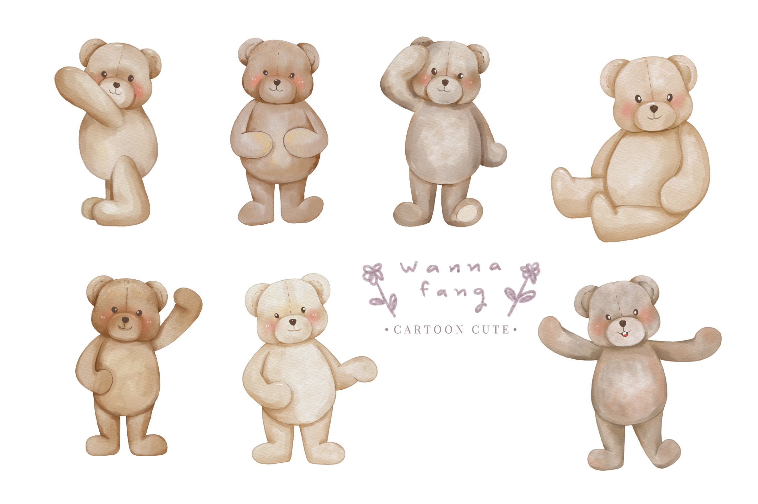 Bear Sailor Nautical Watercolor Clipart - photo 4