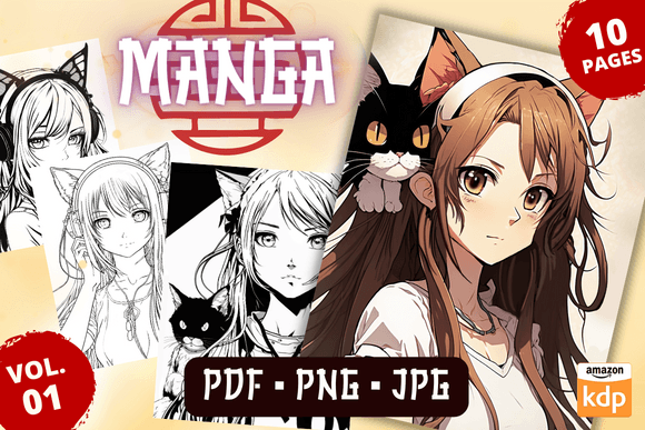 Manga Coloring Book - Vol.07 Graphic by Sahad Stavros Studio · Creative ...