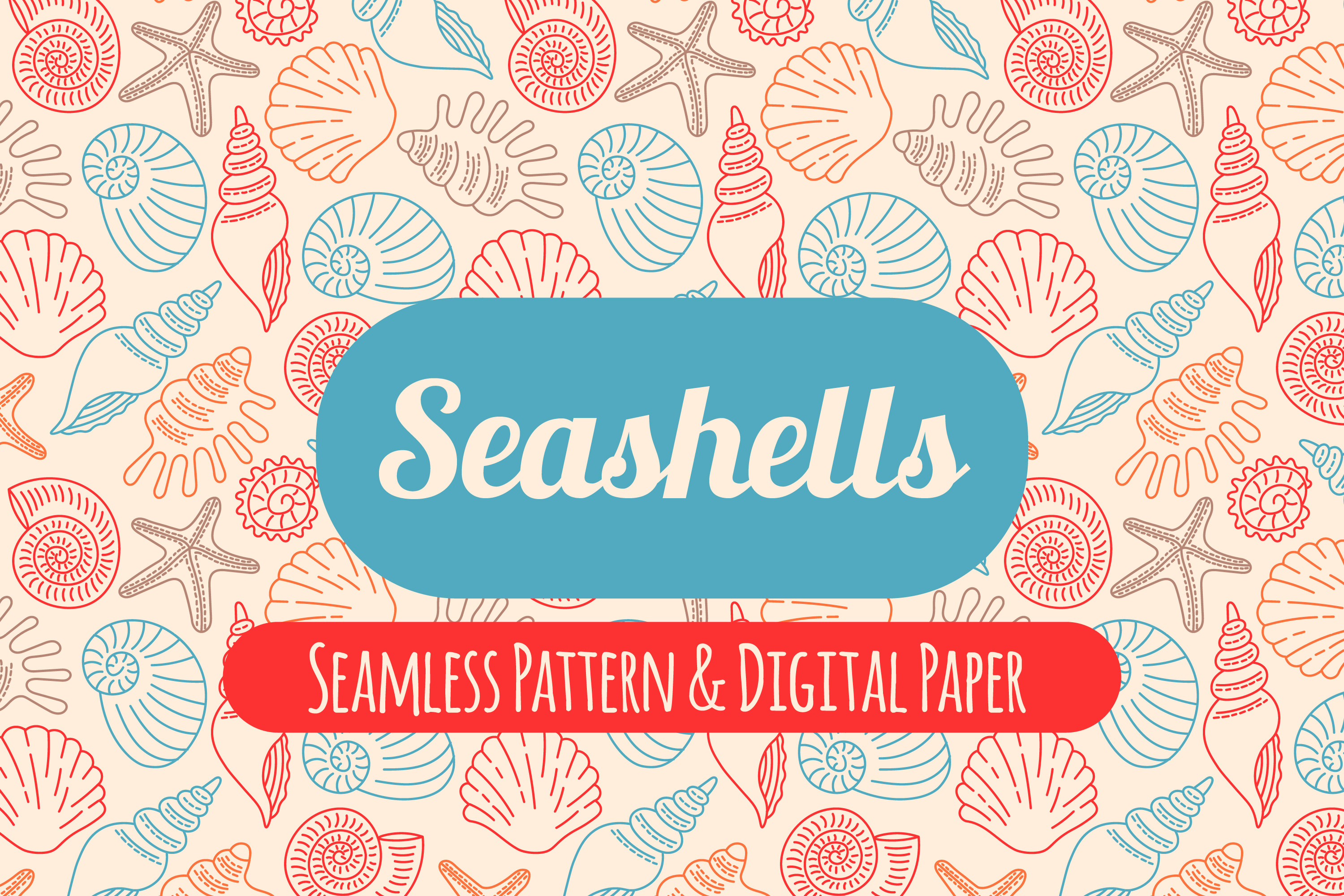 Seashells Summer Seamless Pattern Paper Graphic by Rin Green · Creative ...
