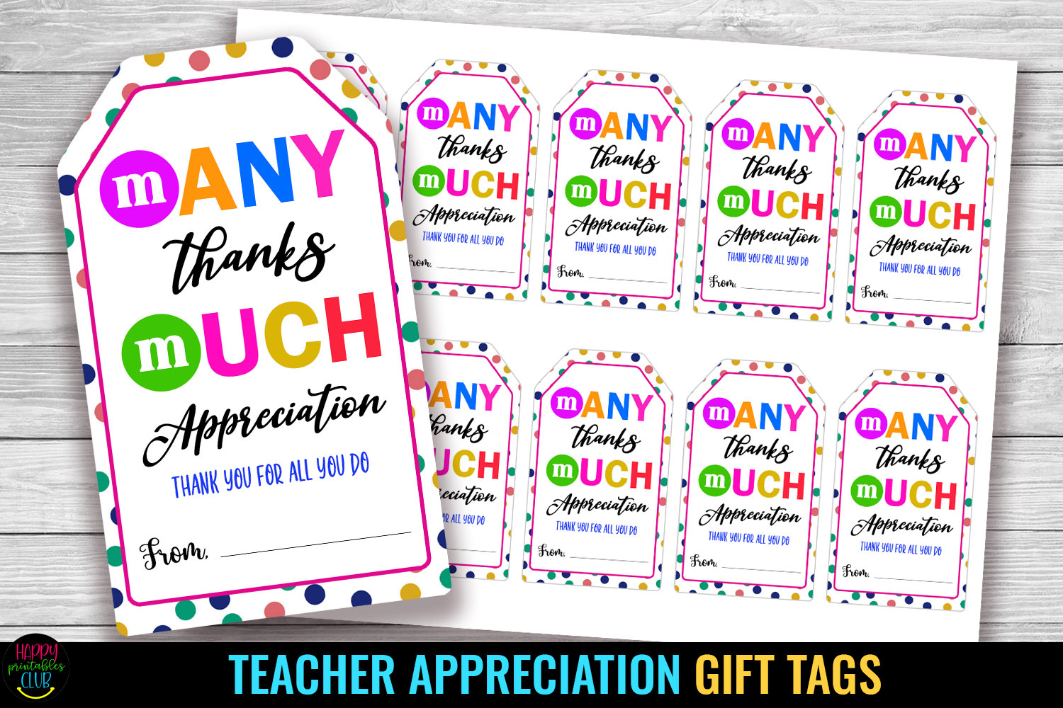 Teacher Appreciation Gift Tags School