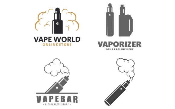Vape or E-Cigarette Logo Template Graphic by Hati Royani  Creative Fabrica