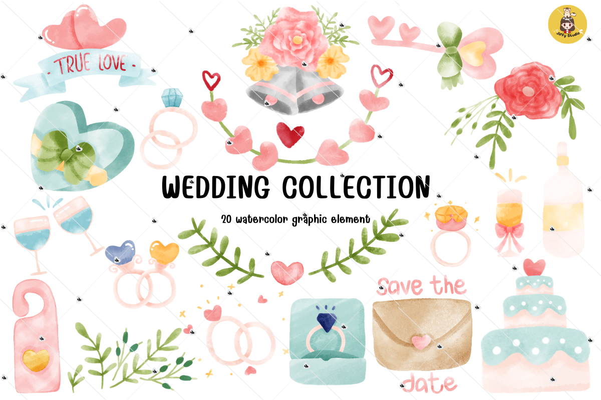 About Watercolor Wedding Clipart - photo 1