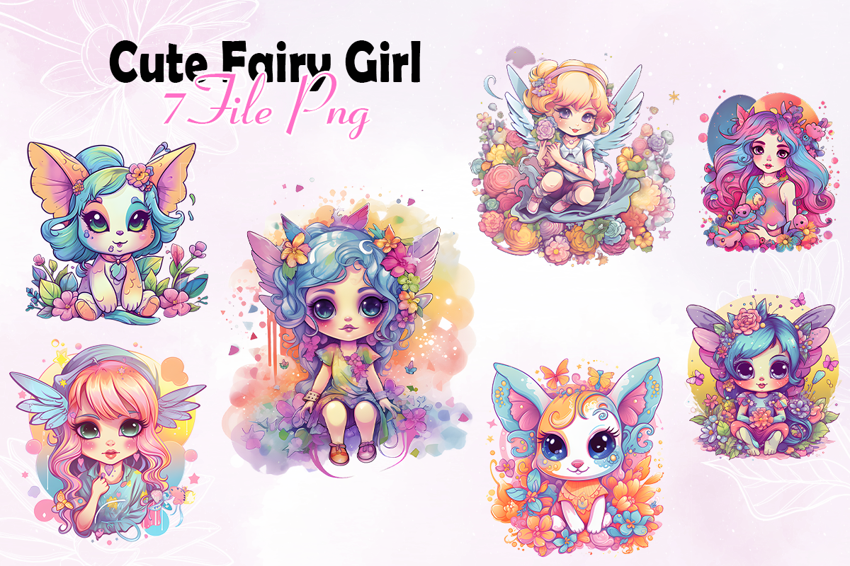 Cute Fairy Watercolor Png Graphic by Cricut Market · Creative Fabrica