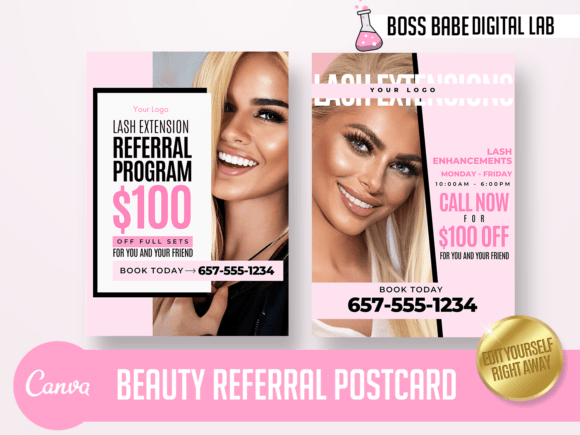 DIY Canva Beauty Referral Card