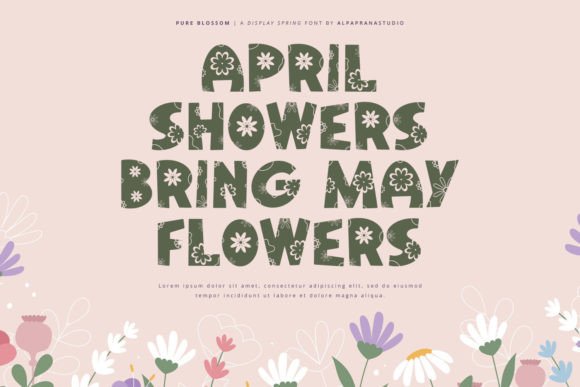 Pure Blossom Font PNG with transparent background - Preview 1