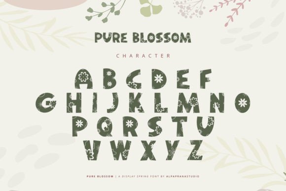 Pure Blossom Font PNG with transparent background - Preview 5