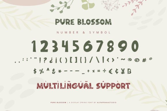 Pure Blossom Font PNG with transparent background - Preview 6