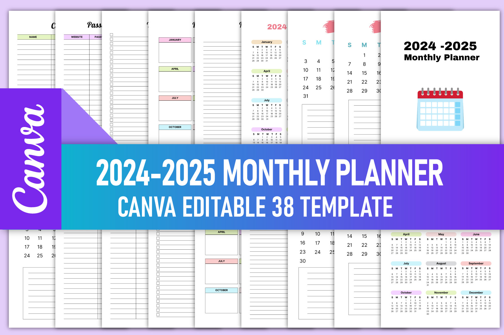 2024-2025 Monthly Planner for Canva KDP Graphic by rahimaartwork077 ...