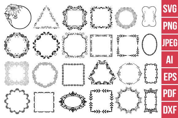Floral Wreath Svg Commercial Use Graphics