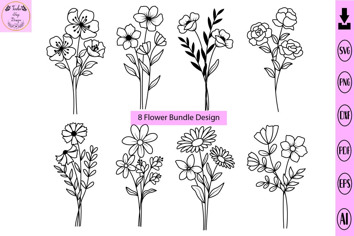 Flowers Svg Bundle Flower Svg Graphic by Tadashop Design · Creative Fabrica